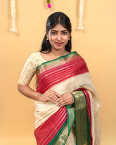 SC3653 - Dola Silk With Silver And Copper Lines